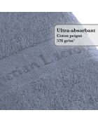 Set de 2 serviettes et 2 draps de bain bleu gris - 50x100 cm + 70x140 cm