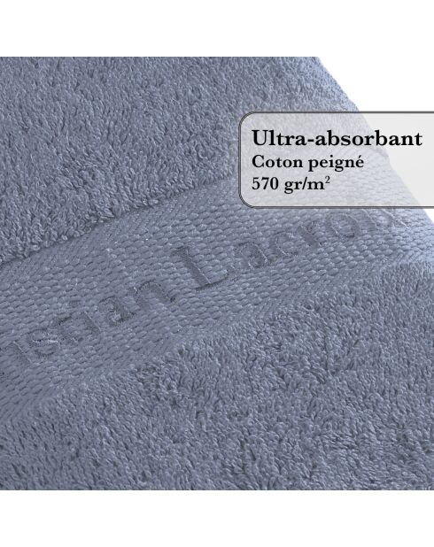 Set de 2 serviettes et 2 draps de bain bleu gris - 50x100 cm + 70x140 cm