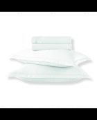 Set di lenzuola in raso di cotone tinta unita 1 baratta bianco 01 + 2x (90x200x30 cm) + 2x (50x70 cm)