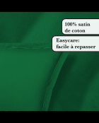 Set lakens van effen katoensatijn 1 baratta groen 02 - 230x270 cm + 150x200x30 cm + 2x (50x80 cm)