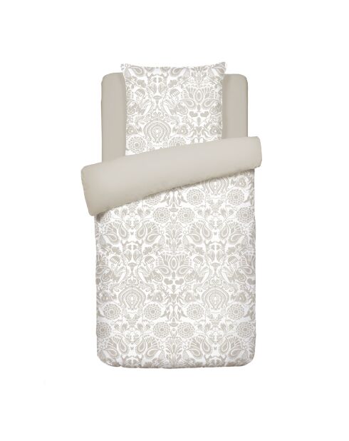 Love Stories taupe katoenen satijnen dekbedovertrek + kussensloop - 135x200 cm + 63x63 cm