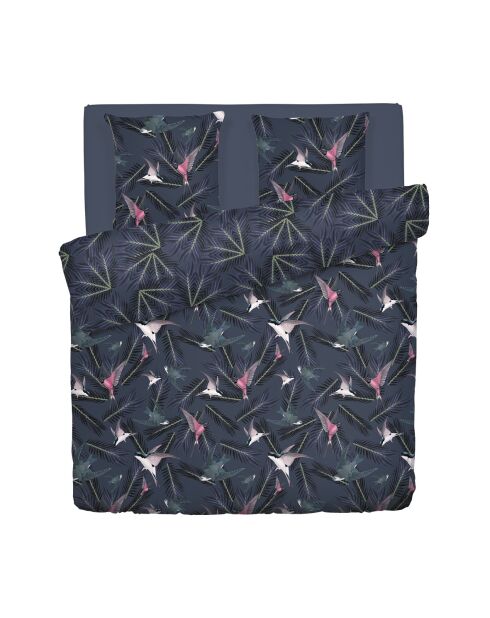 Bettbezug + 2 Kissenbezüge Blauschwalben Baumwollsatin - 240x220 cm + 2x (63x63 cm)