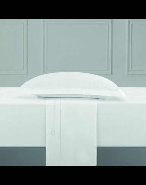 Set lakens van effen katoensatijn 1 baratta wit 01 + 180x200x30 cm + 2x (50x70 cm)