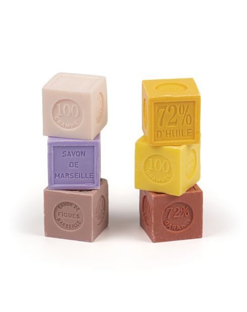 Pack de 6 savons de Marseille solides - 6x100 g