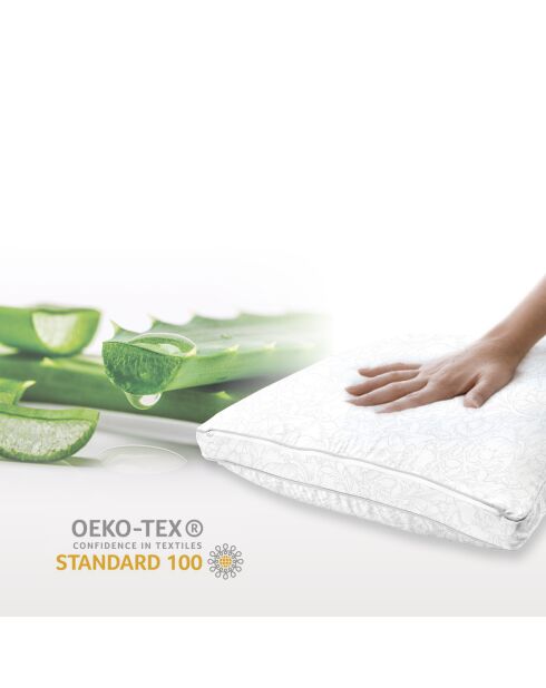 Oreiller carré coeur mémoire de forme + protège oreiller - 60x60 cm