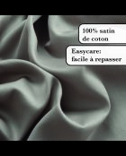 Einfarbiges Nackenetui aus Baumwollsatin 1 Baratta Taupe 01 - 43x210 cm