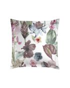 2 exotische Kissenbezüge aus himbeerfarbenem Baumwollsatin, 63 x 63 cm