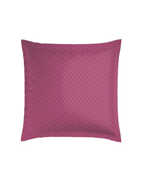 2 exotische Kissenbezüge aus himbeerfarbenem Baumwollsatin, 63 x 63 cm