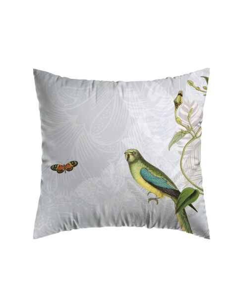 Jardin D'Hiver Kissenbezug aus Baumwollsatin, perlgrau, 63 x 63 cm