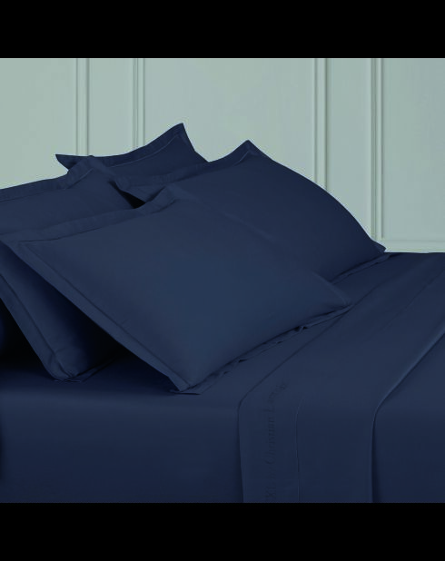 1 Kissenbezug aus Baumwollsatin, blau, einfarbig, 07-2x (50x70 cm)