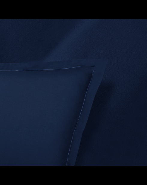 1 Kissenbezug aus Baumwollsatin, blau, einfarbig, 07-2x (50x70 cm)