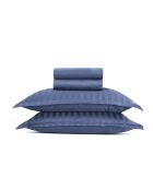 Dobby Blue katoenen satijnen lakenset met geweven strepen + 2x (90x200x30 cm) + 2x (63x63 cm)