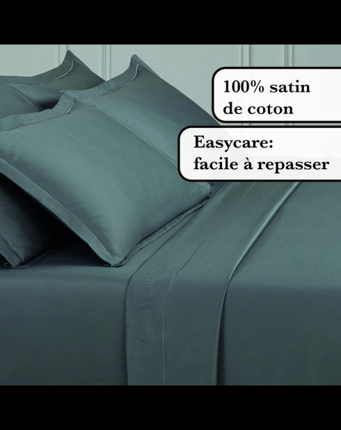 1 lenzuolo Baratta grigio in raso di cotone tinta unita 02