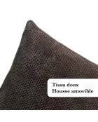 Fodera per cuscino Ava marrone lucido - 45x45 cm