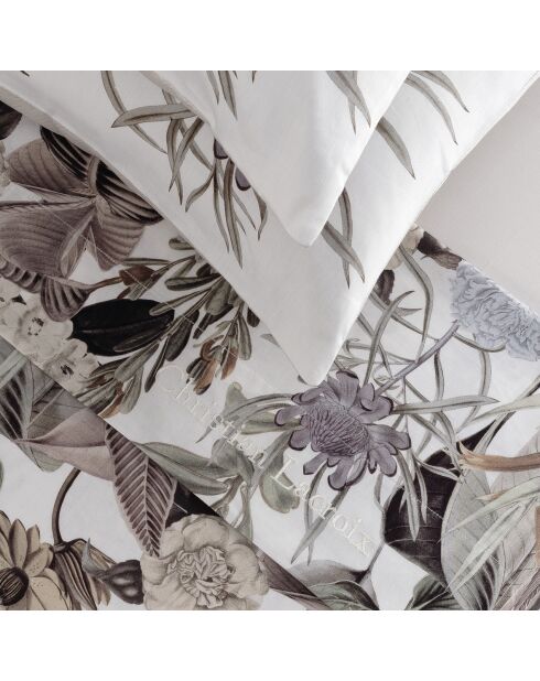 Ensemble de draps satin de coton Garden taupe - 150 x 290 cm