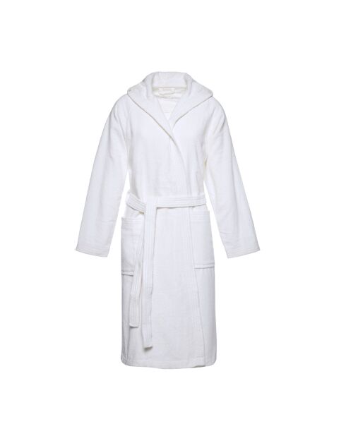 Peignoir avec capuche blanc