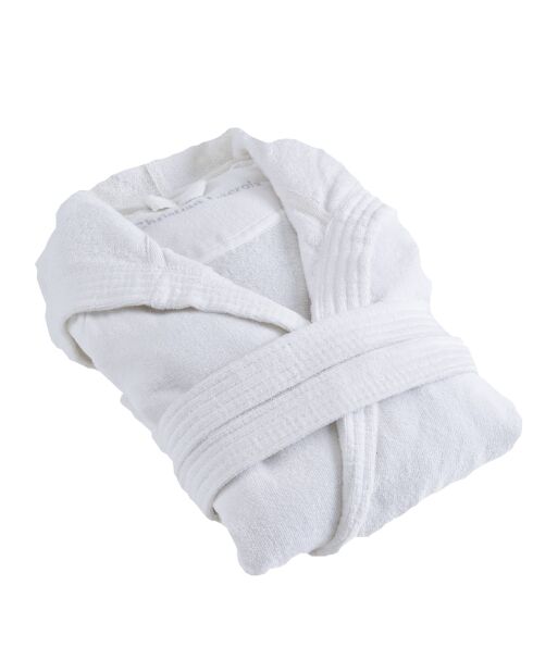 Peignoir avec capuche blanc