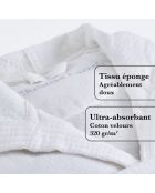 Peignoir avec capuche blanc