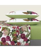 Set tuinlakens van katoensatijn, groen, 230 x 290 cm