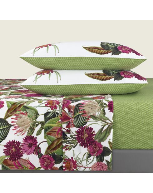 Set tuinlakens van katoensatijn, groen, 230 x 290 cm