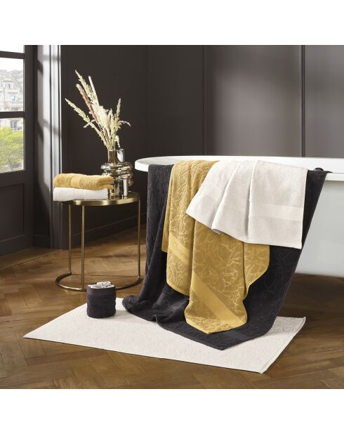 Juego de 2 toallas y 2 toallas de baño de color amarillo mostaza - 50x100 cm + 70x140 cm