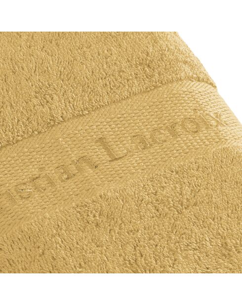 Juego de 2 toallas y 2 toallas de baño de color amarillo mostaza - 50x100 cm + 70x140 cm