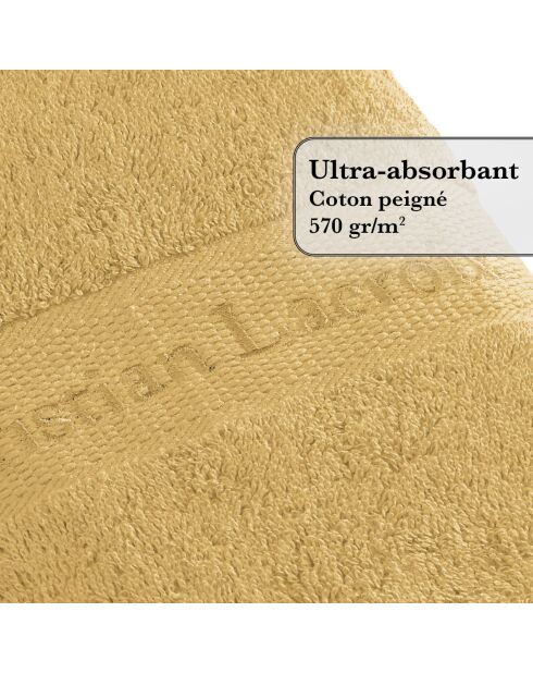 Juego de 2 toallas y 2 toallas de baño de color amarillo mostaza - 50x100 cm + 70x140 cm