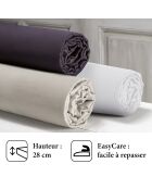 Drap-housse satin de coton uni blanc