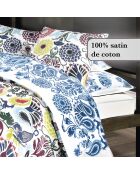 Drap-housse satin de coton uni blanc