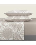 Drap-housse satin de coton uni taupe