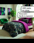 Custodia in cotone satinato Fiori pastello Nero - 43x210 cm