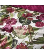 Sábana bajera ajustable de satén de algodón fucsia Garden Micro