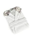 Peignoir avec capuche en coton ultra absorbant - Garden blanc