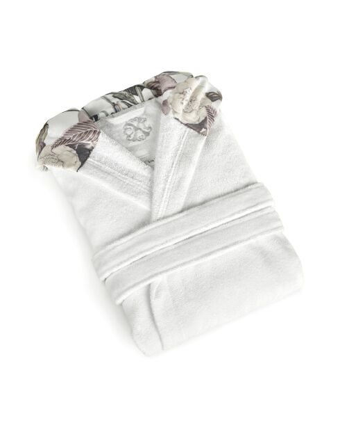 Peignoir avec capuche en coton ultra absorbant - Garden blanc