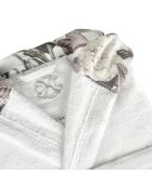 Peignoir avec capuche en coton ultra absorbant - Garden blanc