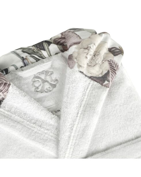 Peignoir avec capuche en coton ultra absorbant - Garden blanc