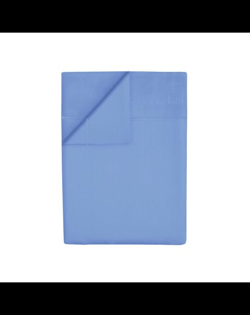 1 Baratta blaues schlichtes Bettlaken aus Baumwollsatin 02