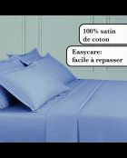 1 Baratta blaues schlichtes Bettlaken aus Baumwollsatin 02