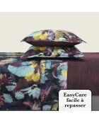 Set lenzuola in raso di cotone prugna Tanzania + 2x (90x200x30 cm) + 2x (63x63 cm)