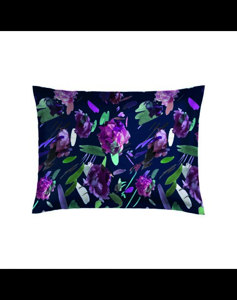 2 fundas de almohada de satén de algodón Polen, color ciruela azul oscuro, 50 x 70 cm