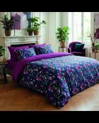 2 fundas de almohada de satén de algodón Polen, color ciruela azul oscuro, 50 x 70 cm