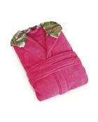 Peignoir avec capuche en coton ultra absorbant - Garden fuchsia