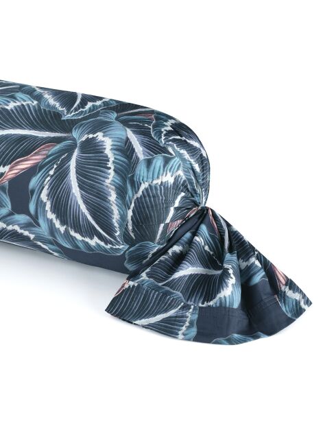 Custodia Calathea in raso di cotone blu scuro - 43x210 cm
