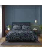 Custodia Calathea in raso di cotone blu scuro - 43x210 cm