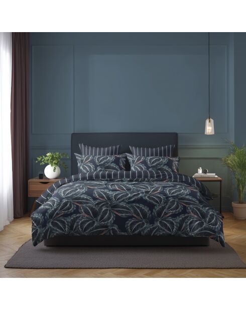 Custodia Calathea in raso di cotone blu scuro - 43x210 cm