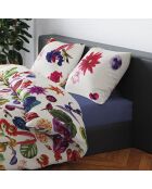 Drap-housse satin de coton uni bleu