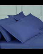 1 Kissenbezug aus Baumwollsatin, blau, einfarbig, 06—2 x (63 x 63 cm)