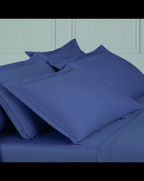 1 Kissenbezug aus Baumwollsatin, blau, einfarbig, 06—2 x (63 x 63 cm)