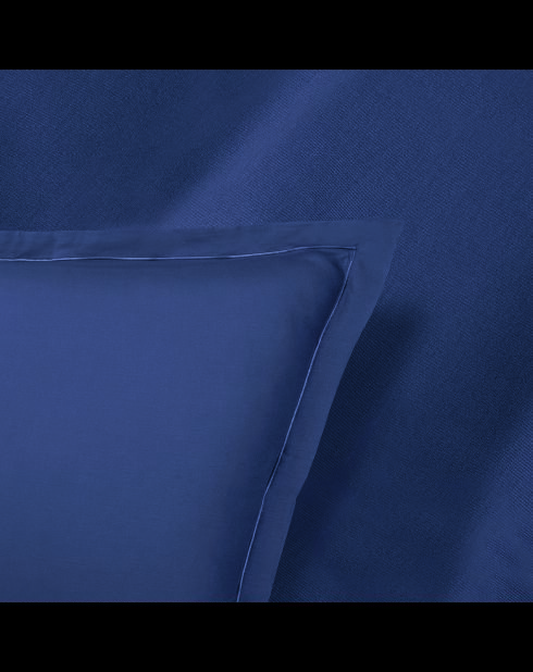 1 Kissenbezug aus Baumwollsatin, blau, einfarbig, 06—2 x (63 x 63 cm)