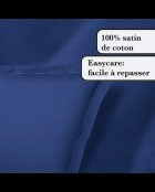 1 Kissenbezug aus Baumwollsatin, blau, einfarbig, 06—2 x (63 x 63 cm)